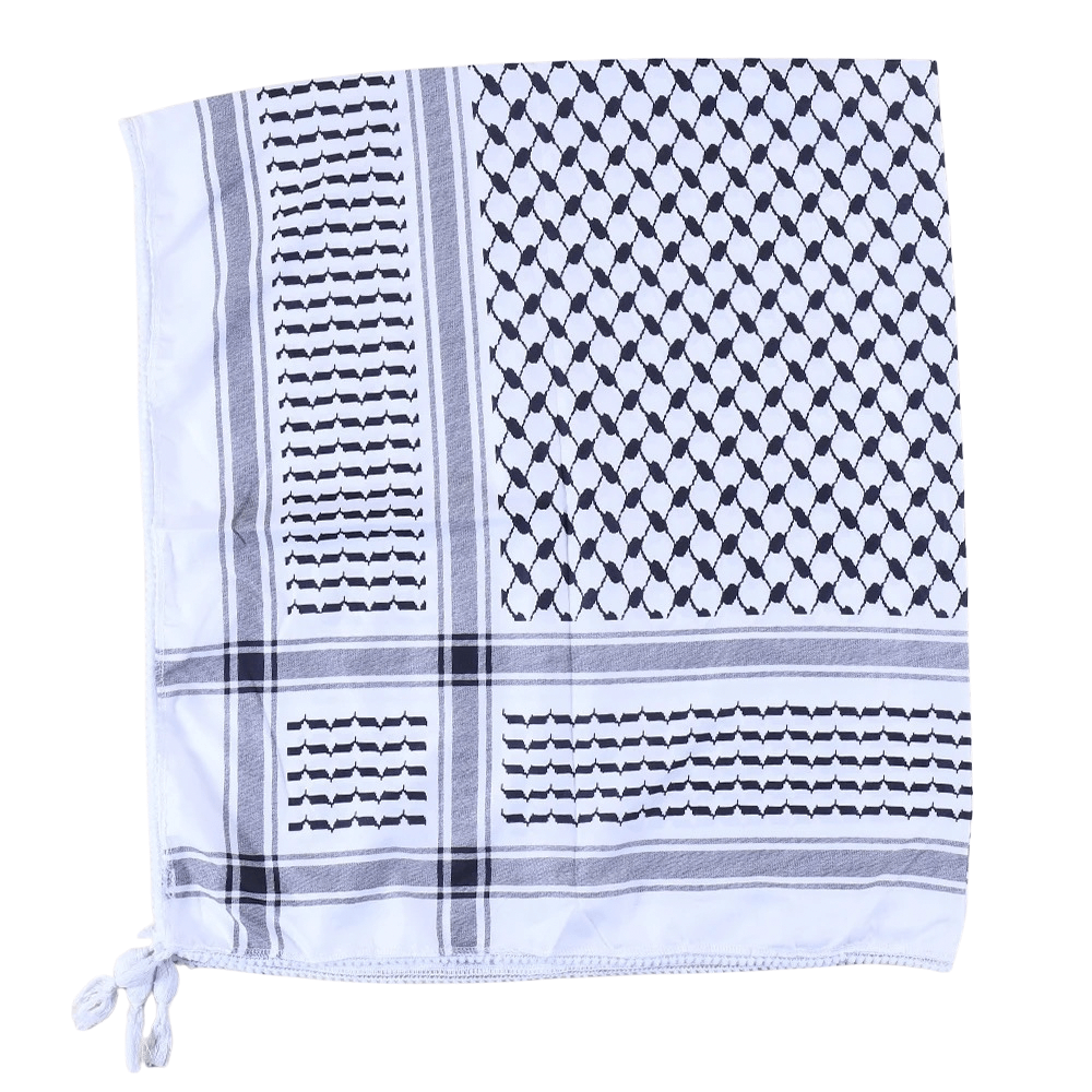 Palæstina Tørklæde Keffiyeh/kufiya – Hvid & Sort