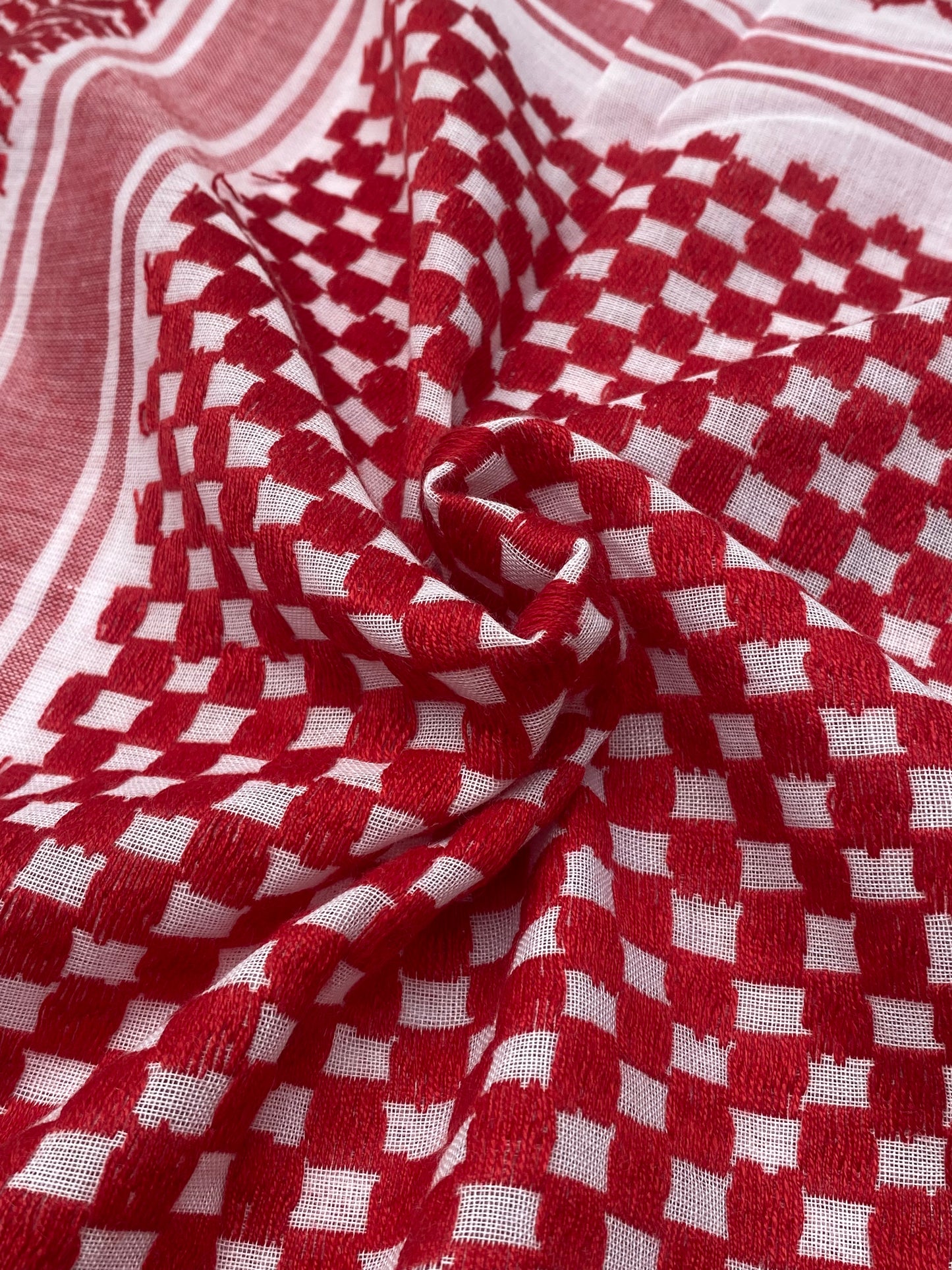 Palæstina Tørklæde Keffiyeh/kufiya – Hvid & Rød Billig!